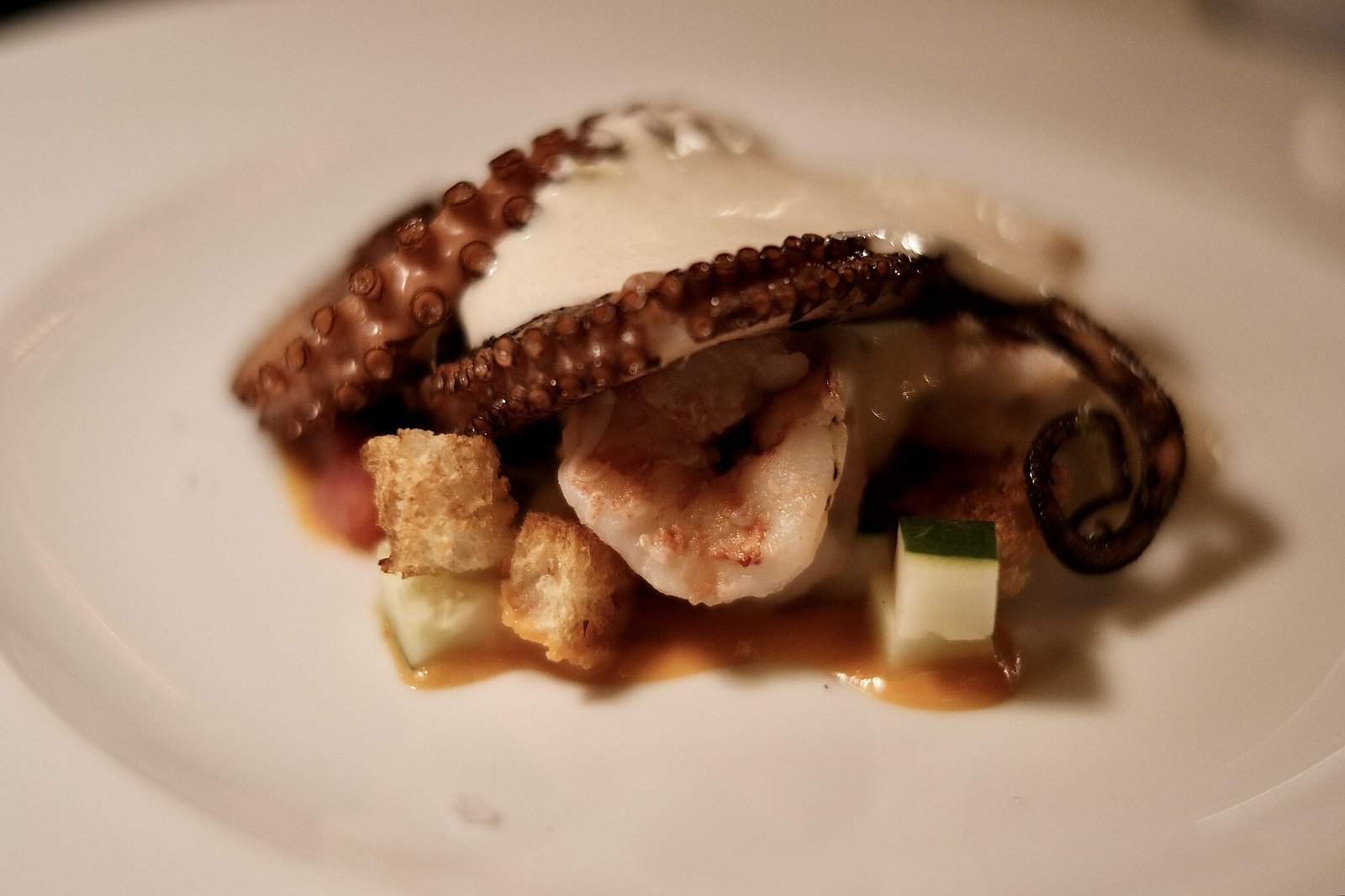 Gourmet grilled octopus dish at Maharaja Restaurant